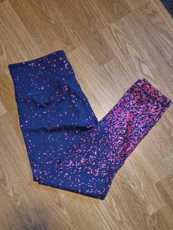 ZYIA Pants - ZYIA Navy Leggings with Pink Speckle Print